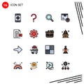 Pack of 16 creative Flat Color Filled Lines of delete, product, look, placeholder, delivery