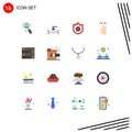 Pack of 16 Modern Flat Colors Signs and Symbols for Web Print Media such as arrow, gesture, plumber, hand, sheriff