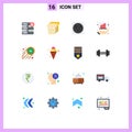 16 Creative Icons Modern Signs and Symbols of cream, stopwatch, socket, speed, hand