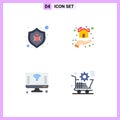 Pack of 4 creative Flat Icons of antivirus, computer, security, home, iot Royalty Free Stock Photo