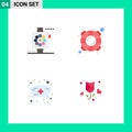 4 Creative Icons Modern Signs and Symbols of apple, medical, watch, saver, rose