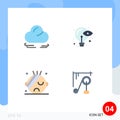 Pack of 4 creative Flat Icons of wind, medical, creative, idea, machine Royalty Free Stock Photo