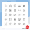 Pack of 25 creative Lines of idea, polygon, painting, globe, keyboard Royalty Free Stock Photo