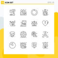 Pack of 16 creative Outlines of education, tube, valentine, study, chemistry