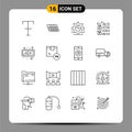 Pack of 16 creative Outlines of flip, team skills, gear, growth, businessman