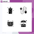 4 Creative Icons Modern Signs and Symbols of coffee, dollar, hot, dollar, bag Royalty Free Stock Photo