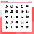 Pack of 25 creative Solid Glyphs of lobbying, domination, romantic, despotism, salon