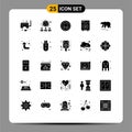 Pack of 25 creative Solid Glyphs of machine, devices, network, big, ui