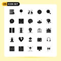 Pack of 25 creative Solid Glyphs of recruitment, marketing, beach, goal, summer