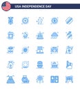 Pack of 25 creative USA Independence Day related Blues of american; badge; flower; eagle; bird Royalty Free Stock Photo