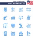 Pack of 16 creative USA Independence Day related Blues of hand; paper; american; garland; garland