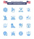 Pack of 16 creative USA Independence Day related Blues of of; landmarks; tent free; grill; barbecue