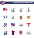 Pack of 16 creative USA Independence Day related Flats of american; transport; bottle; spaceship; launcher