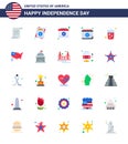 Pack of 25 creative USA Independence Day related Flats of map; wine; american; juice; alcohol Royalty Free Stock Photo