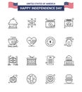 Pack of 16 creative USA Independence Day related Lines of love; coffee; police sign; cup; day