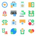Pack of Cryptocurrency Flat Icons Royalty Free Stock Photo