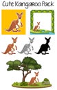 Pack of cute kangaroo Royalty Free Stock Photo