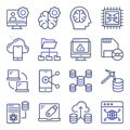 Pack of Data Science Flat Icons Royalty Free Stock Photo