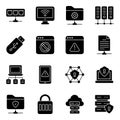 Pack of Data Solid Icons Royalty Free Stock Photo