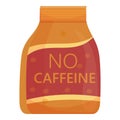 Pack decaf drink icon, cartoon style