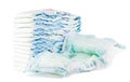 Pack of diapers and used diaper Royalty Free Stock Photo