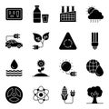 Pack of Eco and Nature Solid Icons Royalty Free Stock Photo