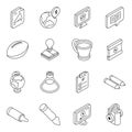 Pack of Education and Knowledge Flat Isometric Icons Royalty Free Stock Photo