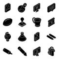 Pack of Education and Knowledge Flat Isometric Icons Royalty Free Stock Photo