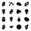 Pack of Education and Learning Flat Isometric Icons Royalty Free Stock Photo