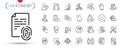 Pack of Education, Loan percent and Stats line icons. Pictogram icon. Vector