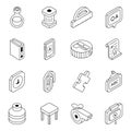 Pack of Education and Study Flat Isometric Icons Royalty Free Stock Photo