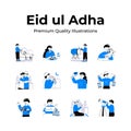 Pack of eid al adha illustrations, premium quality, ready to use Royalty Free Stock Photo