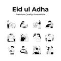Pack of eid al adha illustrations, premium quality, ready to use Royalty Free Stock Photo
