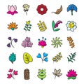 Pack Of Flower Doodle Icons