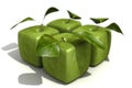 Pack of four granny Smith cubic apples