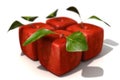 Pack of four red cubic apples blurred Royalty Free Stock Photo