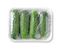 Pack of fresh cucumbers on white background Royalty Free Stock Photo