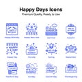 Pack of happy days icons, ready to use in websites and mobile apps