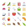 Flat Design Food and Drinks Icons