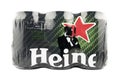 6-pack of Heineken beer cans, with advertising for the James Bond movie Spectre.