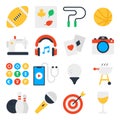 Pack of Hobbies and Leisure Flat Icons Royalty Free Stock Photo