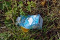 Pack of ice tea that was thoughtlessly disposed of as waste in nature