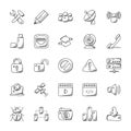 Doodle Vector Icons of Internet Royalty Free Stock Photo