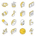 Pack of Learning Flat Isometric Icons Royalty Free Stock Photo