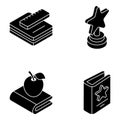 Pack of Learning and Knowledge Flat Isometric Icons Royalty Free Stock Photo