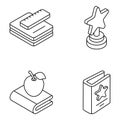 Pack of Learning and Knowledge Flat Isometric Icons Royalty Free Stock Photo