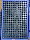 A pack of lithium cells in a crate Royalty Free Stock Photo