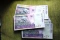 Wad of Malawi 20 kwacha banknotes