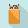 Pack of matches icon, flat style Royalty Free Stock Photo