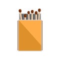 Pack of matches icon, flat style Royalty Free Stock Photo
